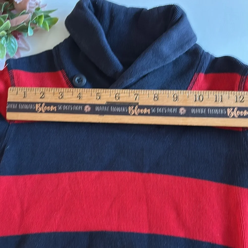 Navy Blue And Red Rolled Neck Knit Boys Sweater XS 4-6 GAP PREPPY BLUE Red